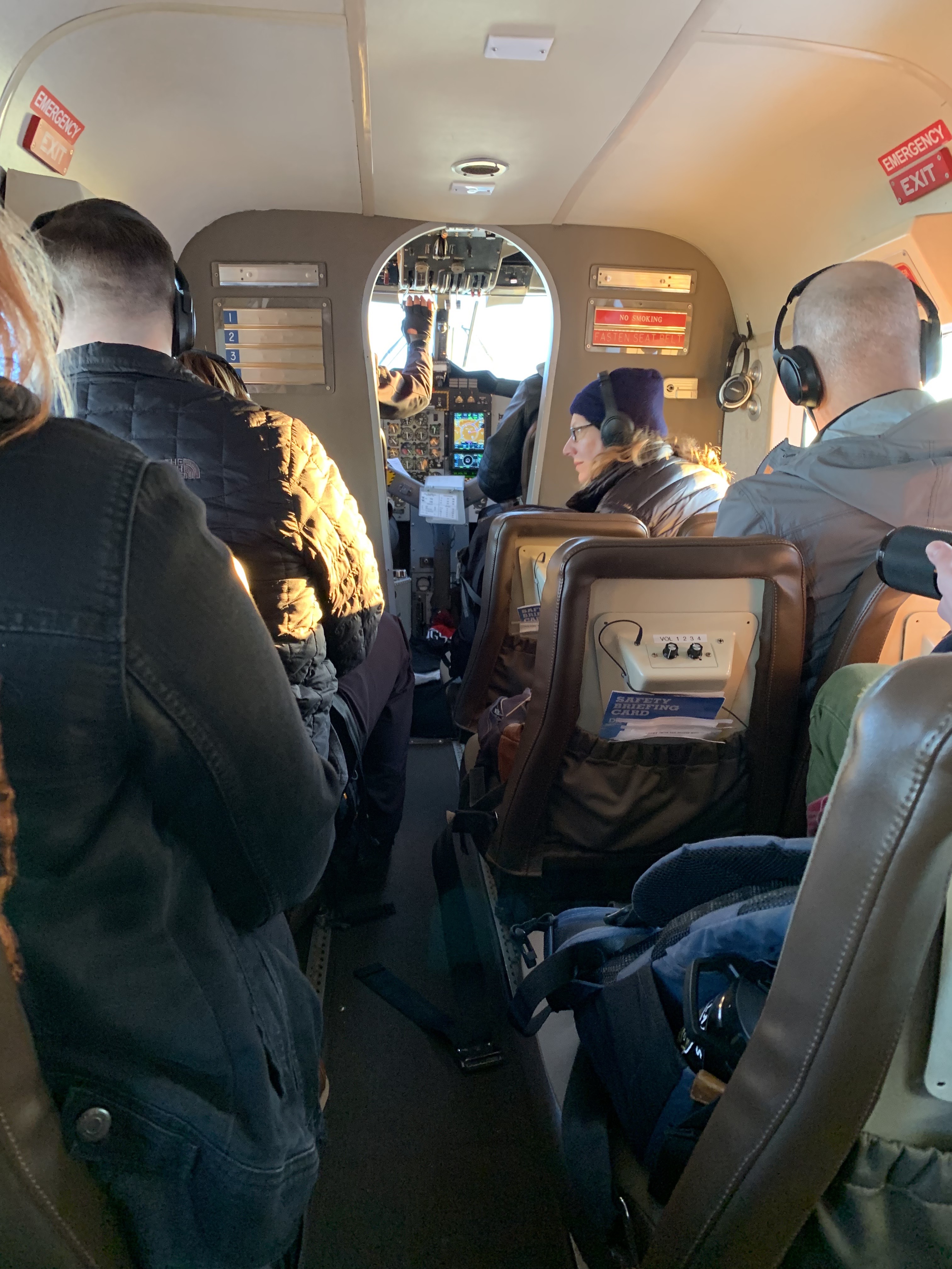 Inside the airplane