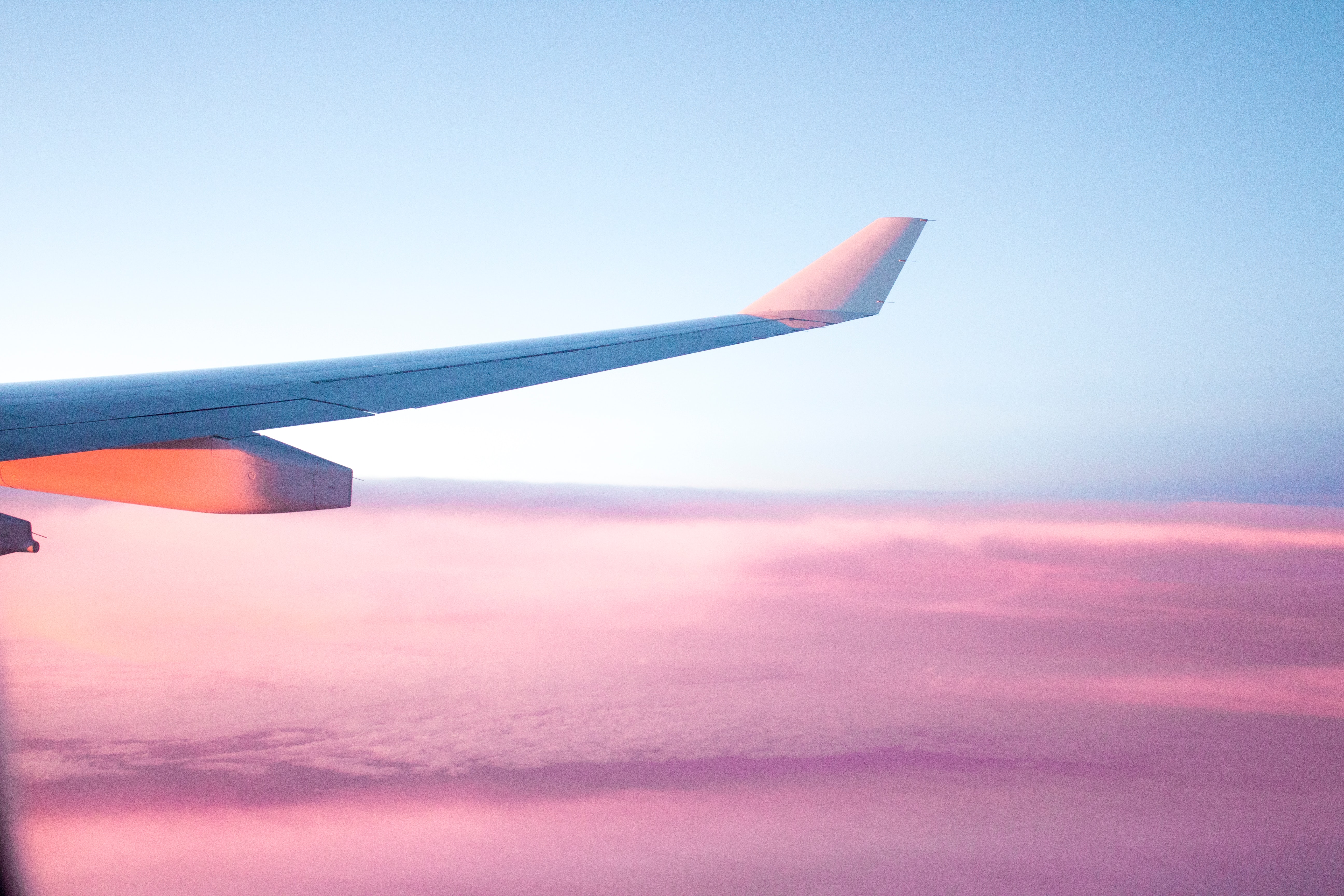 Sunset plane wing